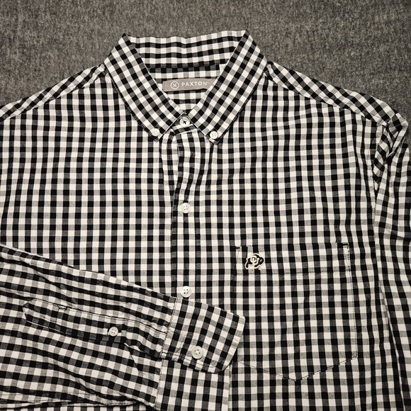 Other - Paxton Button Down Longsleeve Shirt Black Gingham Plaid University Of Colorado L